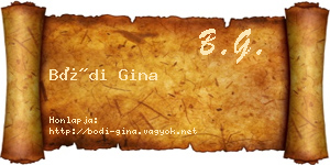 Bódi Gina névjegykártya